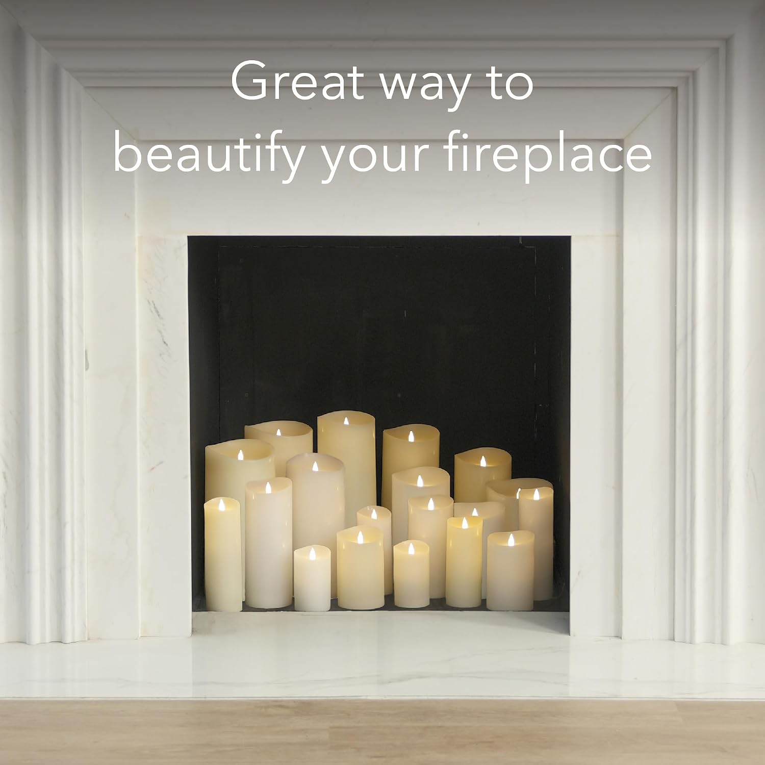 Flameless LED Candles with Remote Control, 5"x 11.5"Flickering 3D Moving Flame Battery Operated Candles in Real Wax
