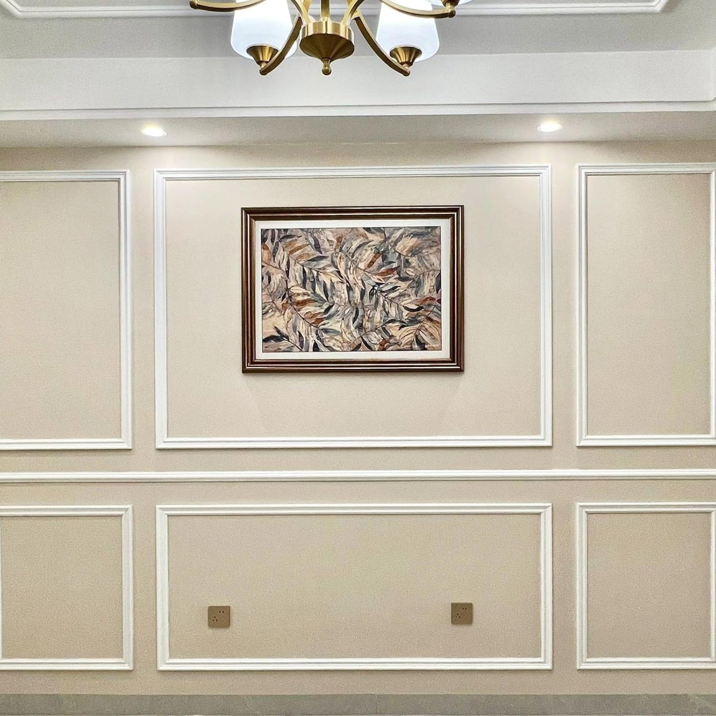 X 1.6'' Molding Trim Peel and Stick Chair Rail Moulding / White / 1.6inch / 20 ft