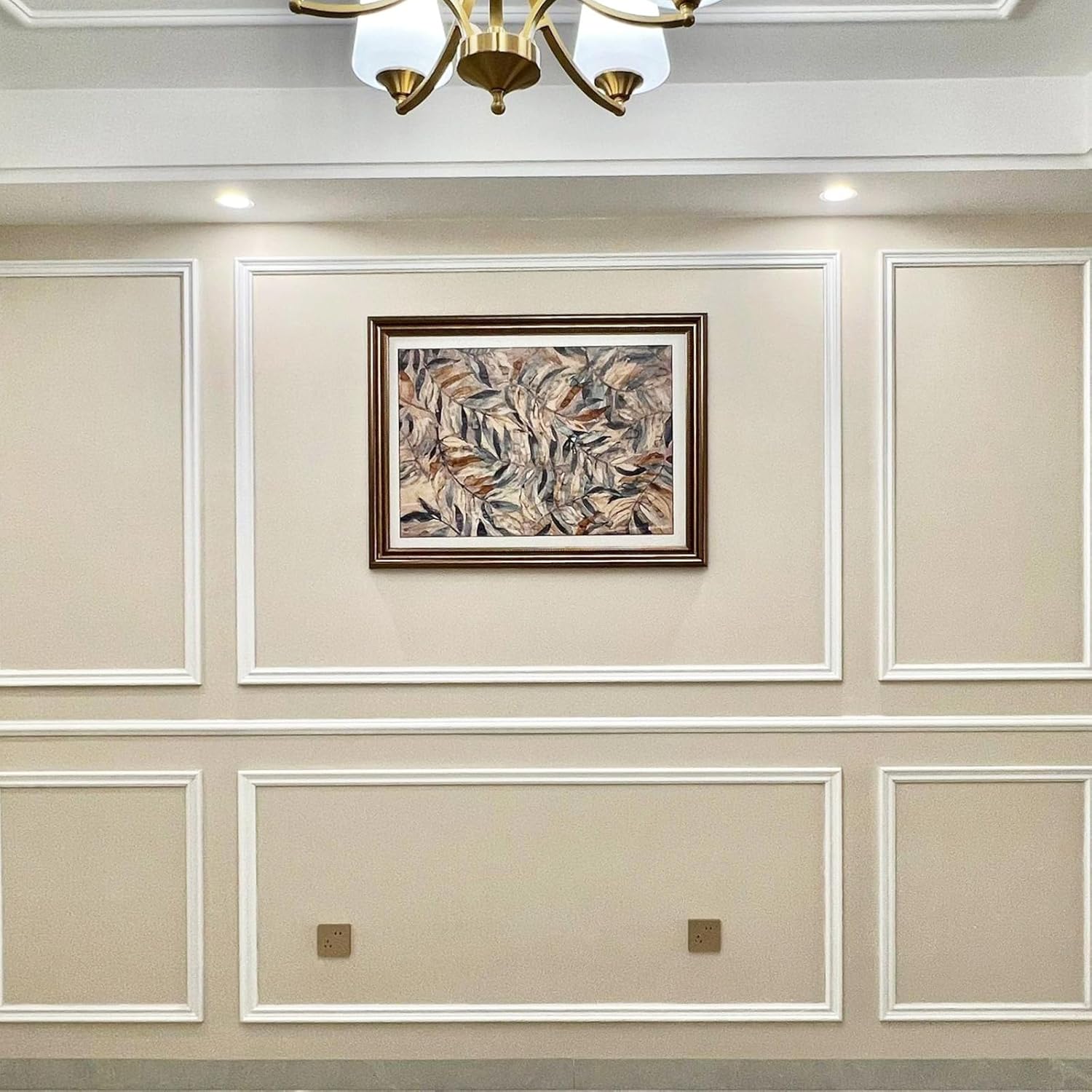 X 1.6'' Molding Trim Peel and Stick Chair Rail Moulding / White / 1.6inch / 20 ft