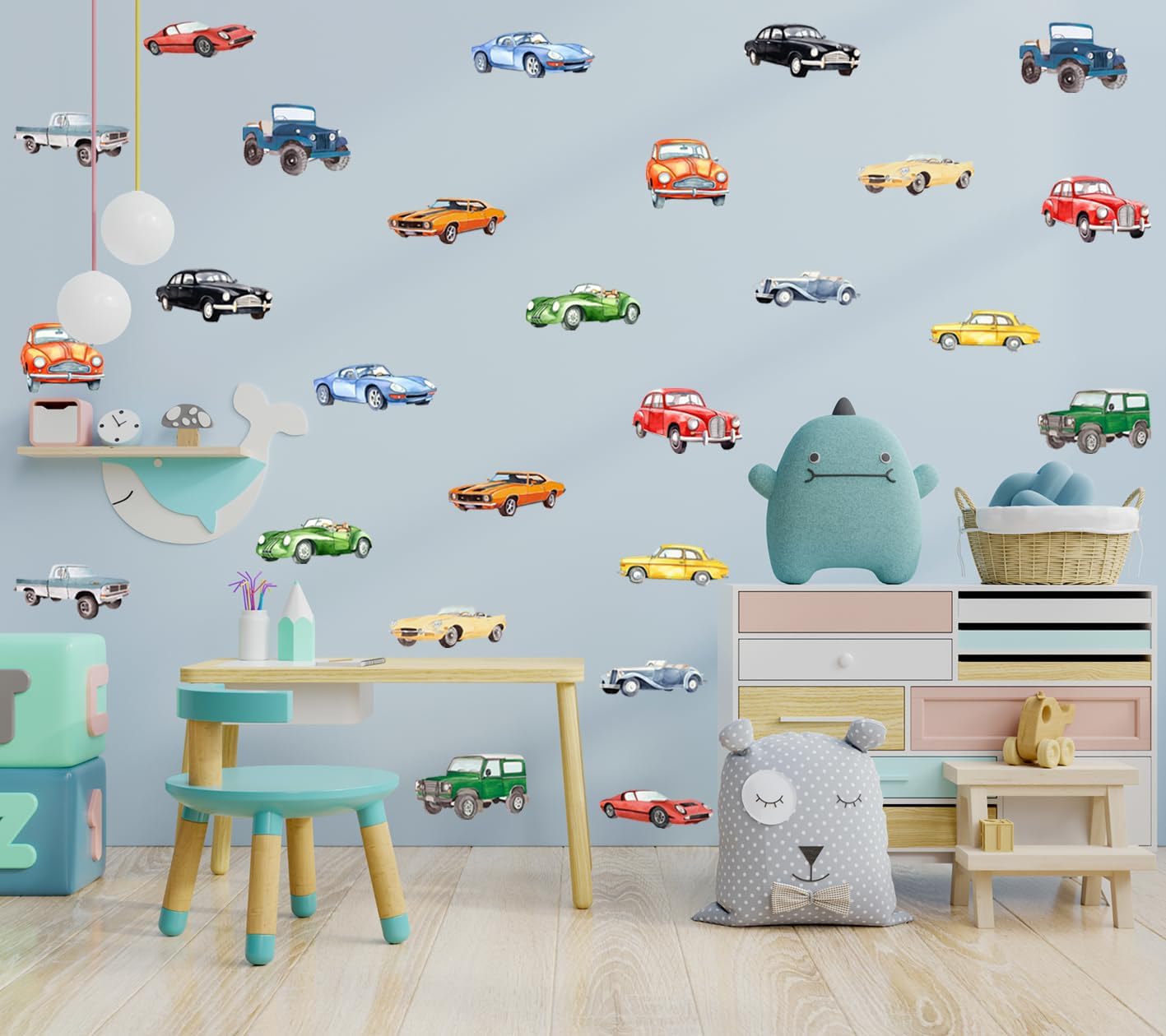 Watercolor Wall Stickers / Classic Car