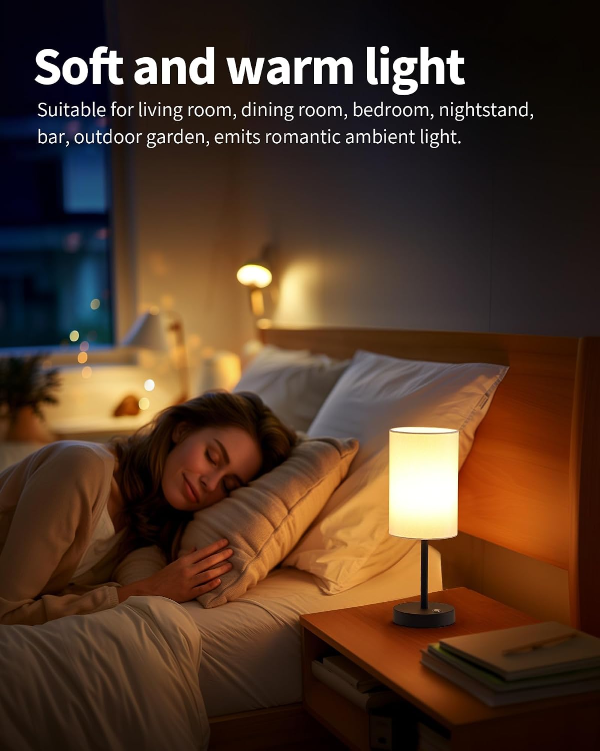 KDG Black Cordless Table lamp, Portable Bedside 4000mAh LED Desk Lamp | Rechargeable 3 Brightness Levels Emergency