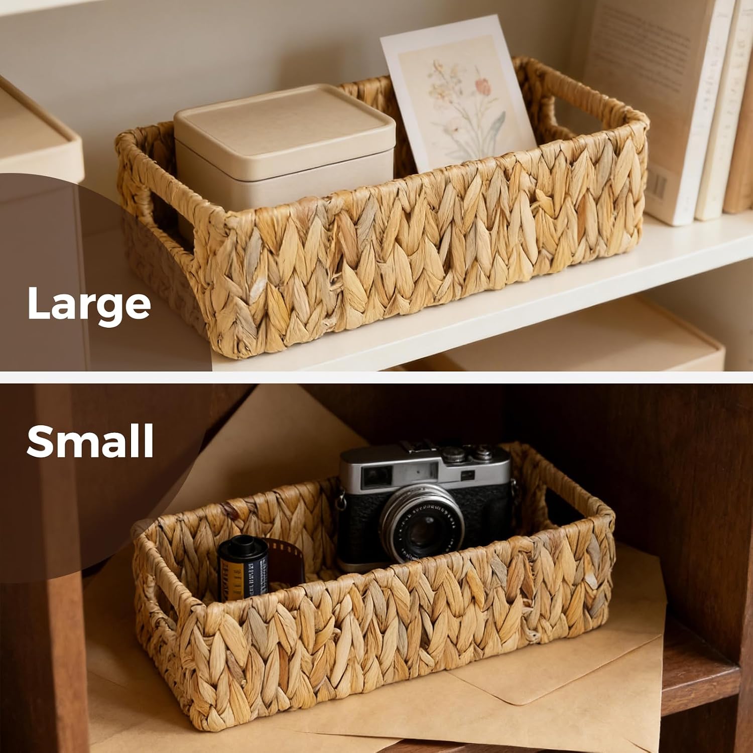 Wicker Small Basket Woven Long