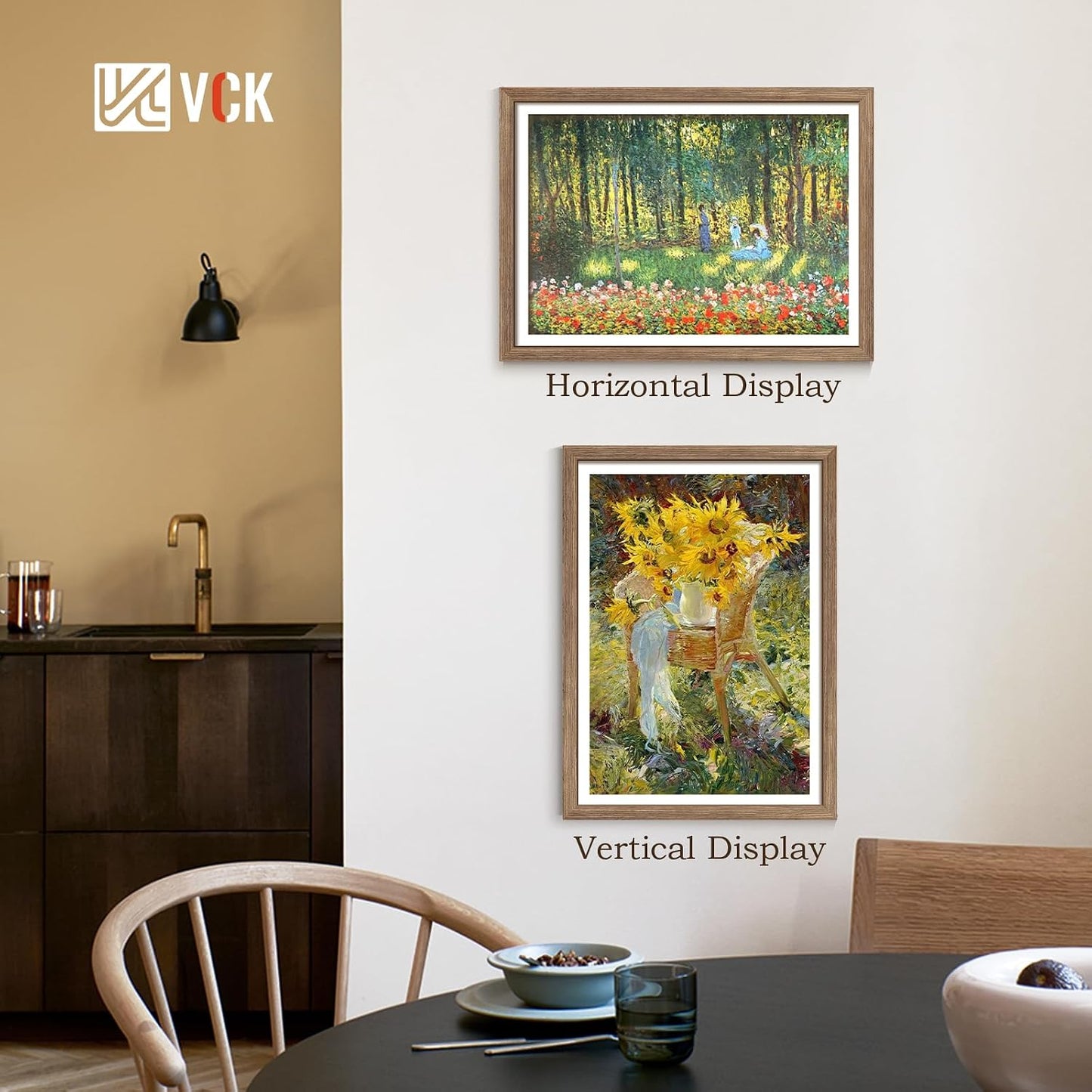 VCK 20x28 Picture Frame Walnut 4 Pack, Wide Thick Wood Border, for Poster | Exclusive Woodgrain, Wall Hanging, HD