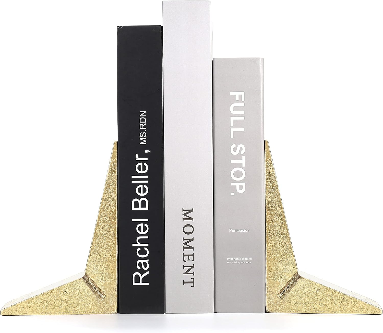 Cast Iron Geometric Decorative Bookends / Gold / Set of 2
