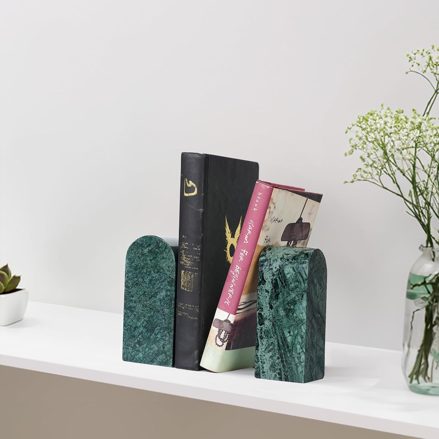 Decorative Book Ends / Green Marble-indian Green