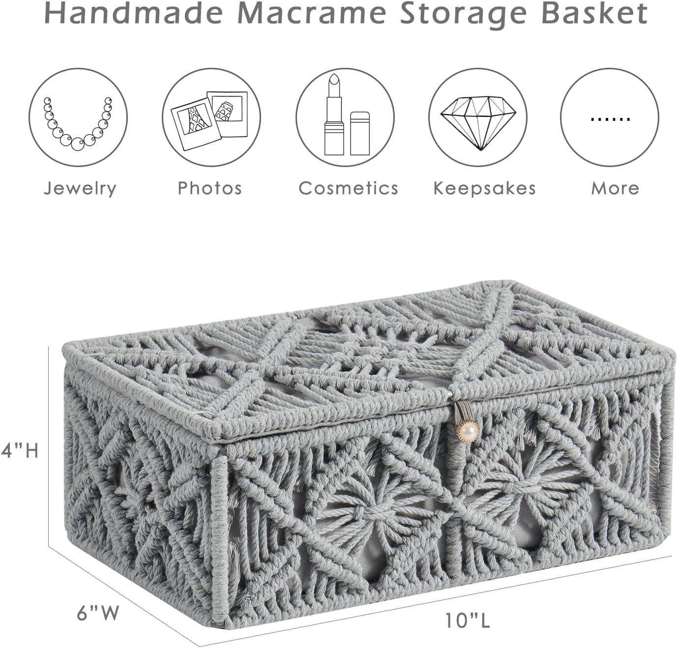 Decorative Boho Storage Baskets / Small / Gray