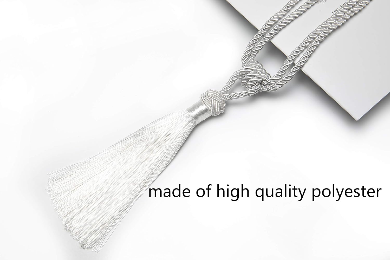 BEL AVENIR 4 Pack Curtain Tiebacks Hand-Woven Tassels Holdbacks | White, Elegant, Home Decorative Tassels Ties for