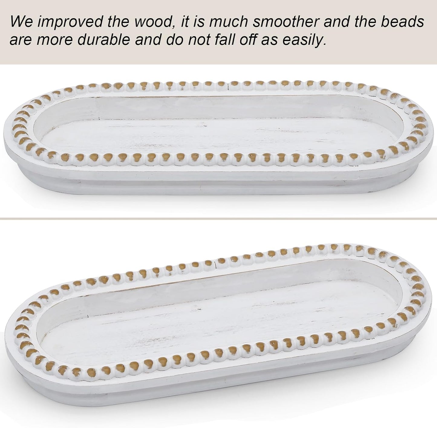Wood Serving Tray / White