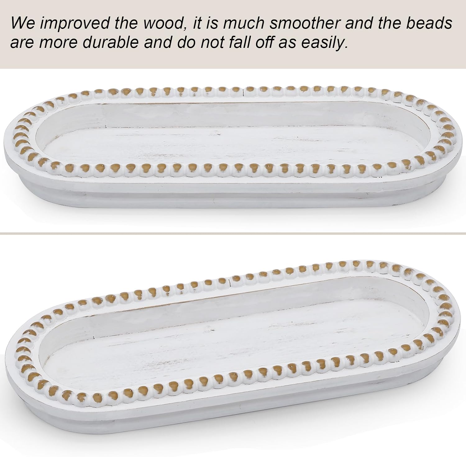 Wood Serving Tray / White
