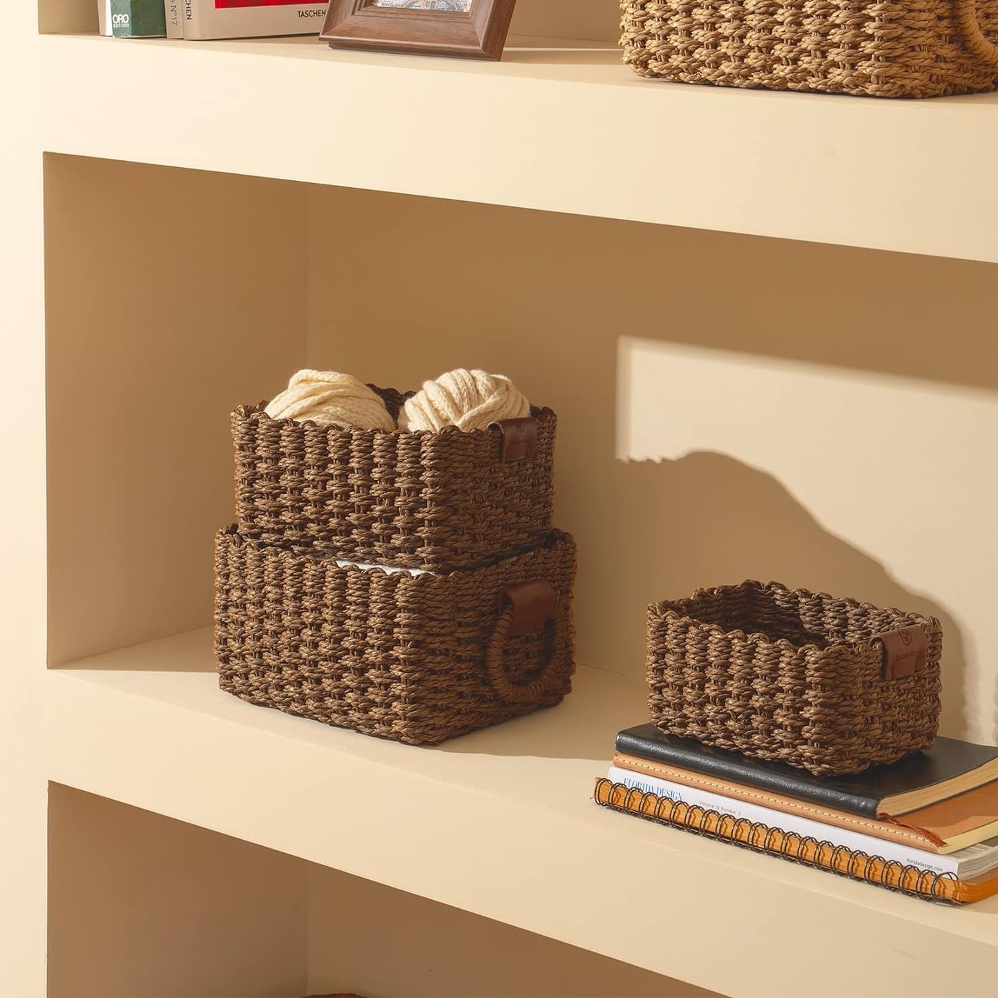 Woven Storage Baskets / Brown