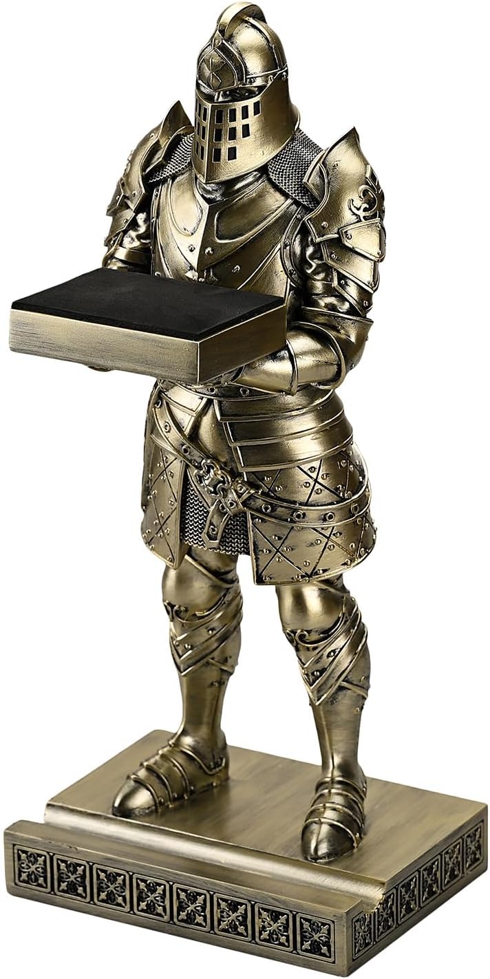King's Guard Headphone Stand Watch Stand Jewelry Holder Tray Tower Bronze | 12.20 Inch Resin Warrior Pen Holder Cell