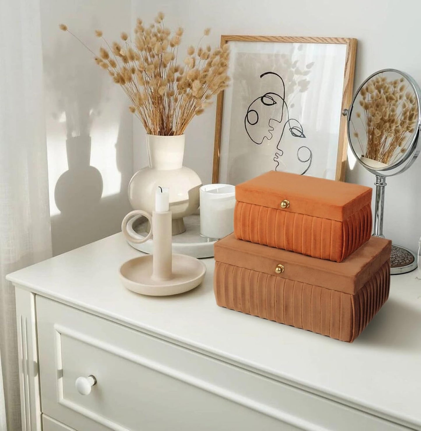 Velvet Decorative Boxes / Brown