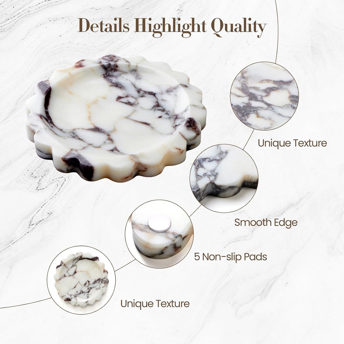 Scalloped Bathroom Tray / 6.3 / Natural
