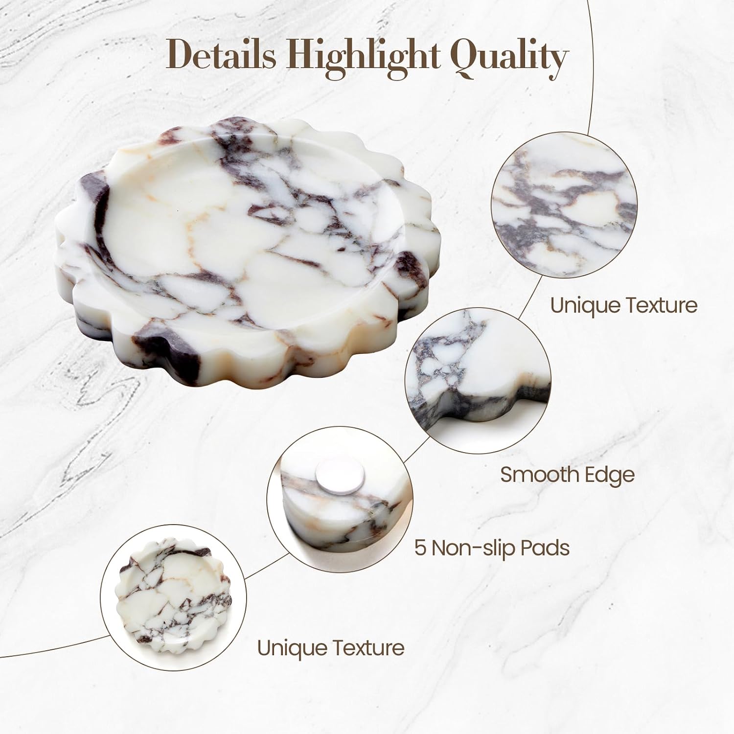 Scalloped Bathroom Tray / 6.3 / Natural