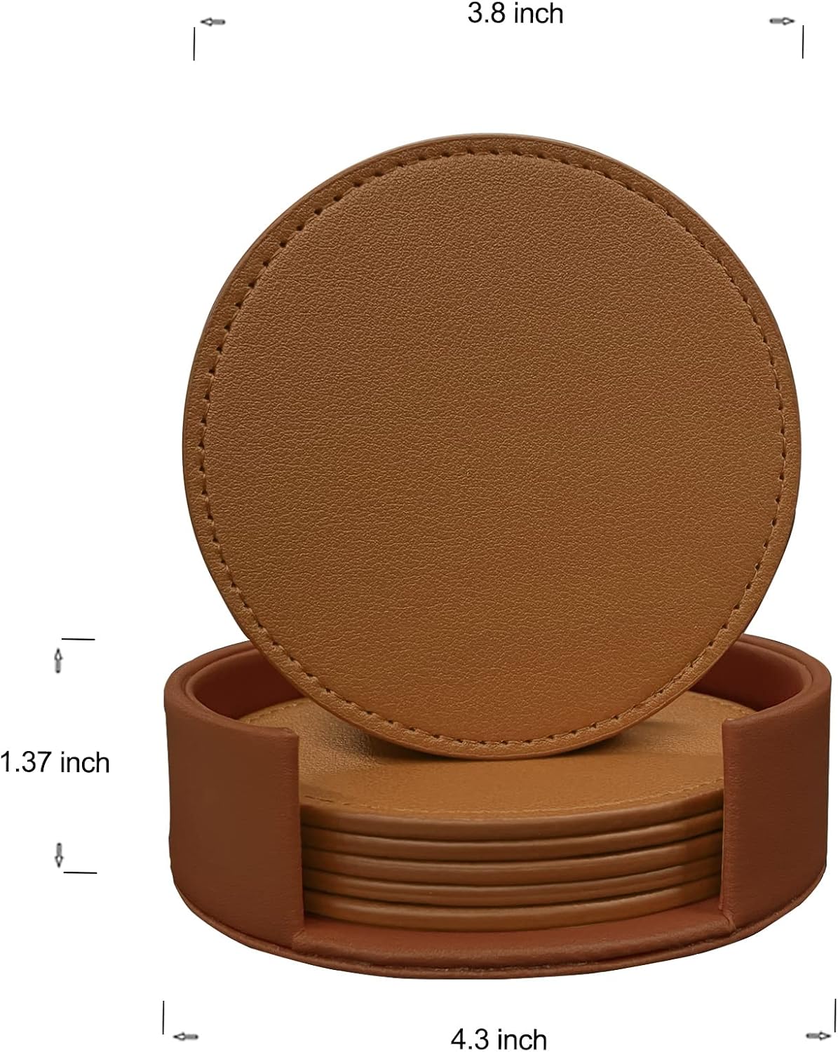 Suitable for Various Cups / Brown,edged Sewn / Set of 6
