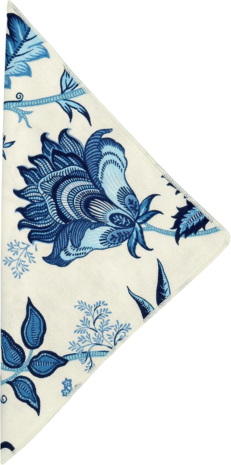 Cloth Napkins for Wedding Reception, Table Decor Linens, Blue Floral Fabric, Use with Tablecloth for Tablescapes