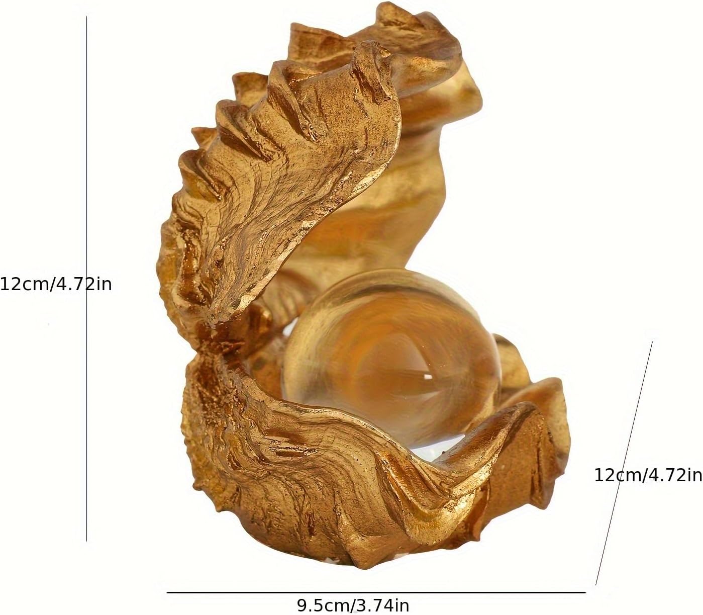 Pearl Oyster Statues Home Decor Living Room Decor Coffee Table Sculpture Bedroom Desk / Gold