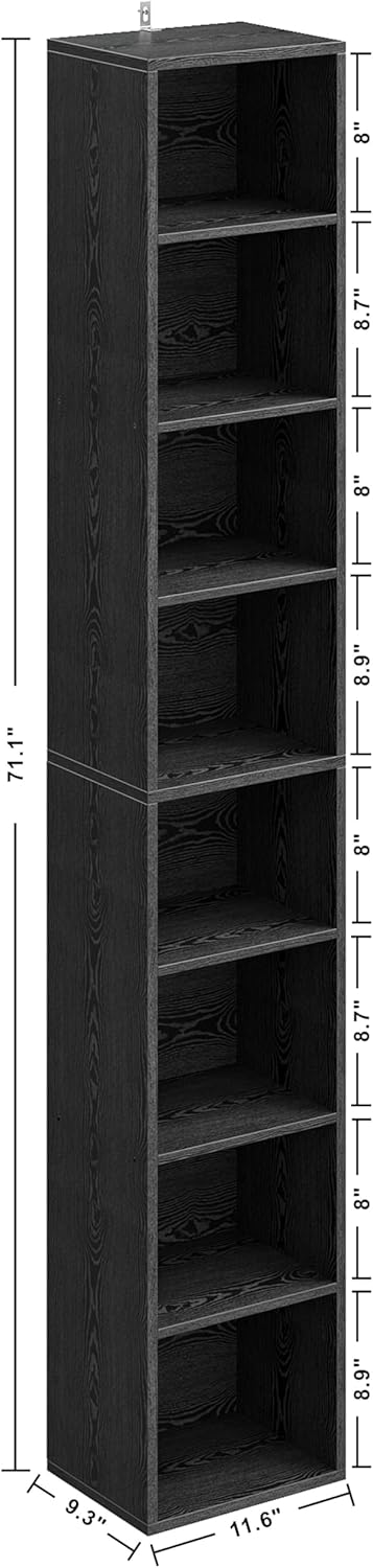 Floor Standing Display Storage Shelves in Tall / Vintage Black / 71 Inch
