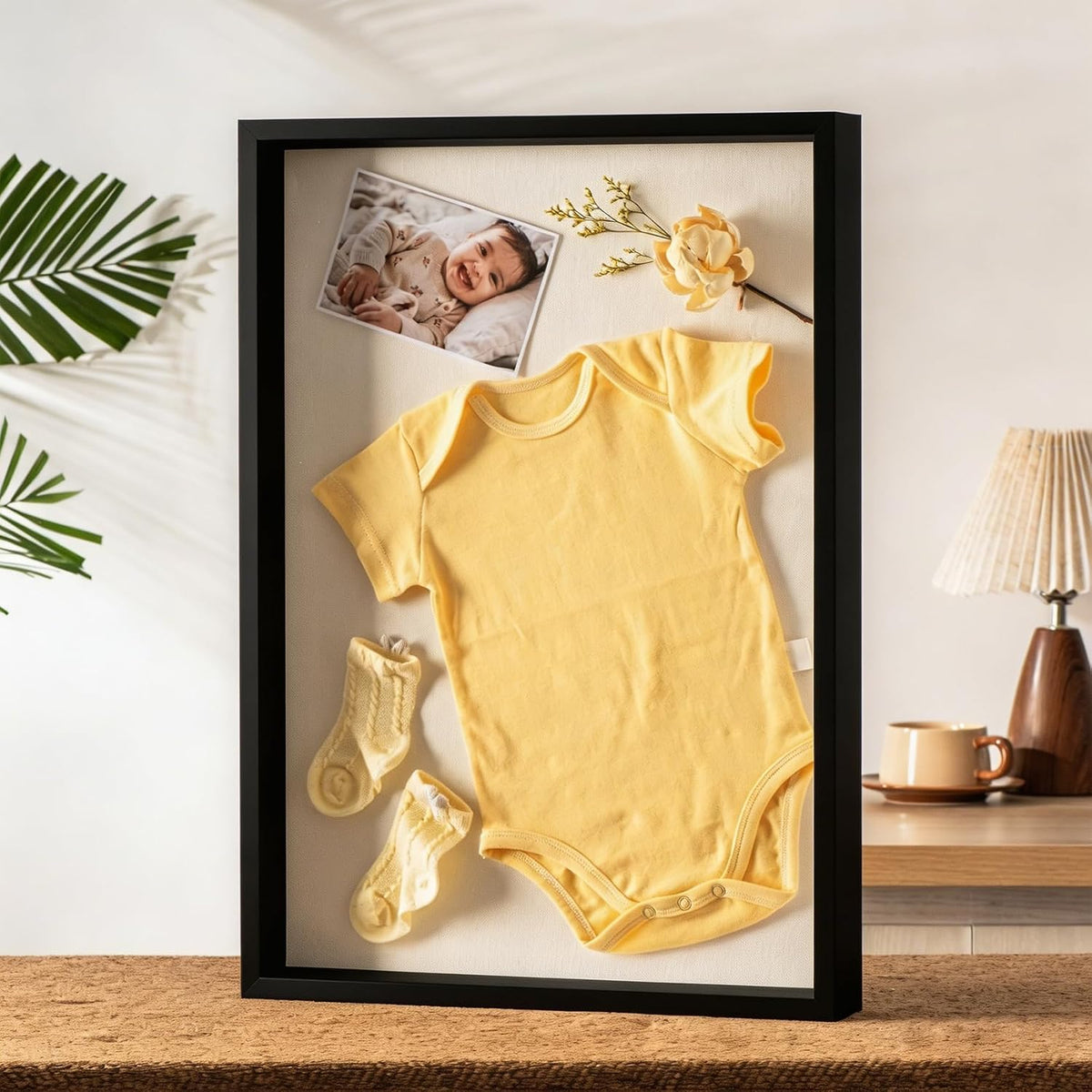 16x20 Large Shadow Box Frame with Thickened Acrylic Panel & Pins | With Push Pins, Deep 1.7" Black Shadow Box Display