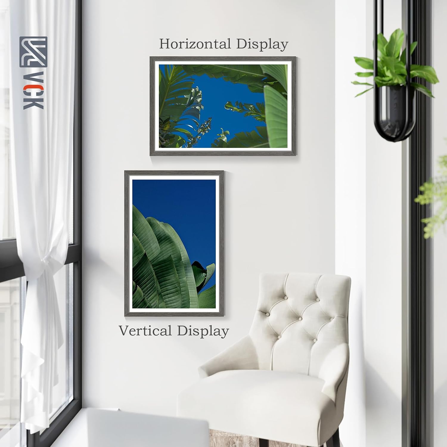 VCK 24x36 Poster Frame Gray 4 Pack, Wide Thick Wood Border, for Prints | Exclusive Woodgrain, Wall Hanging, HD