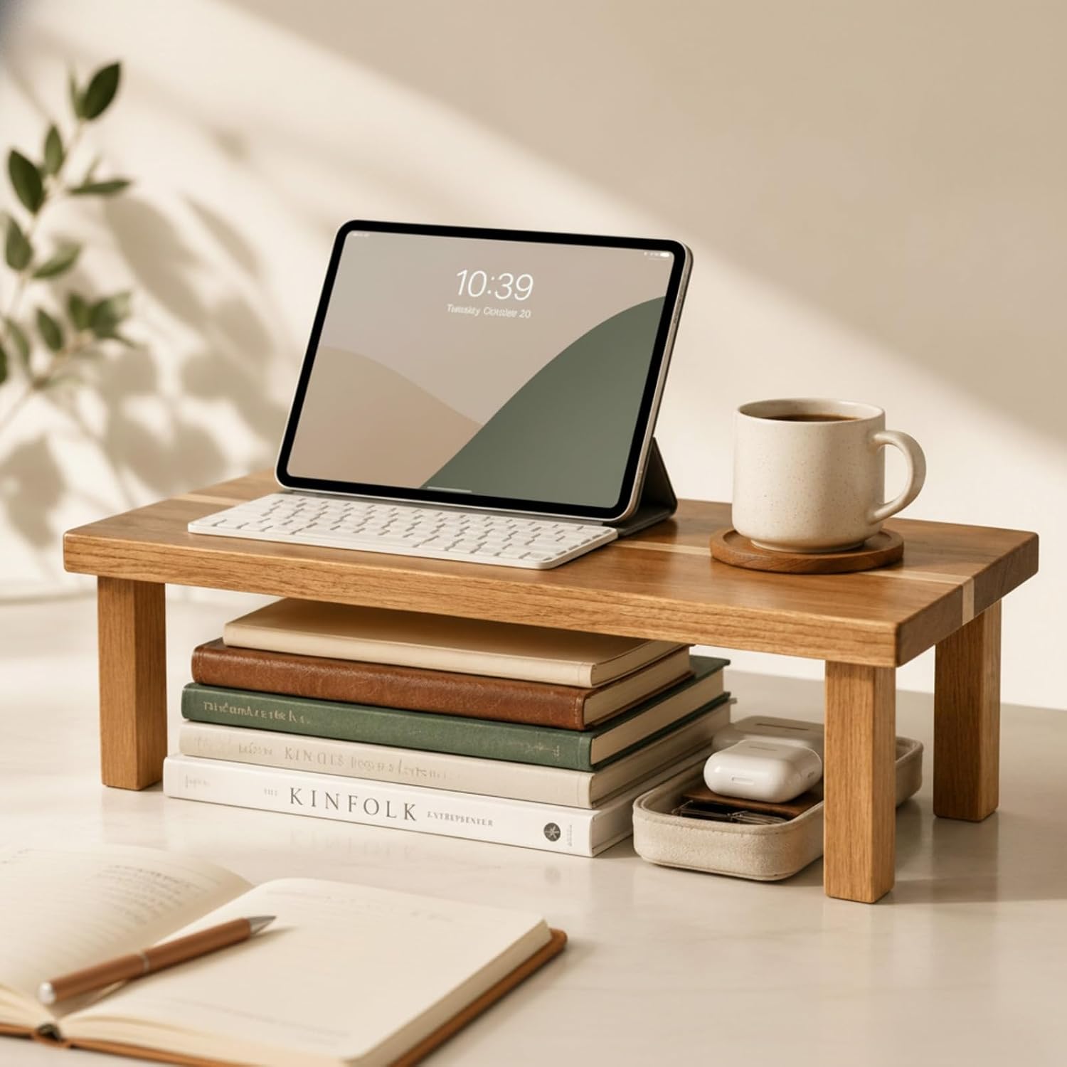 Extra Large Acacia Wooden Riser Wooden Countertop Organizer Display Shelf for Top / 16 x 8 x 6.5