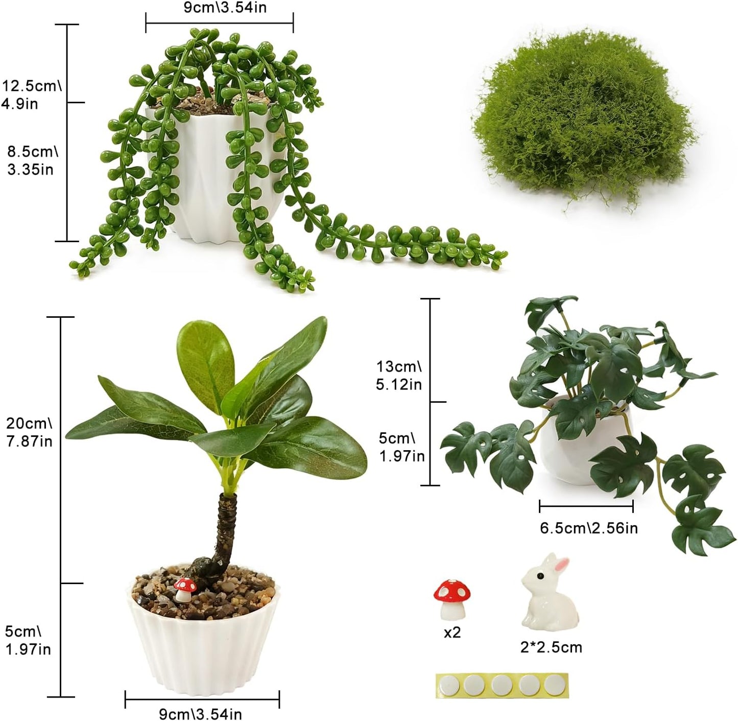 Realistic Artificial Plant Indoor / Set of 3