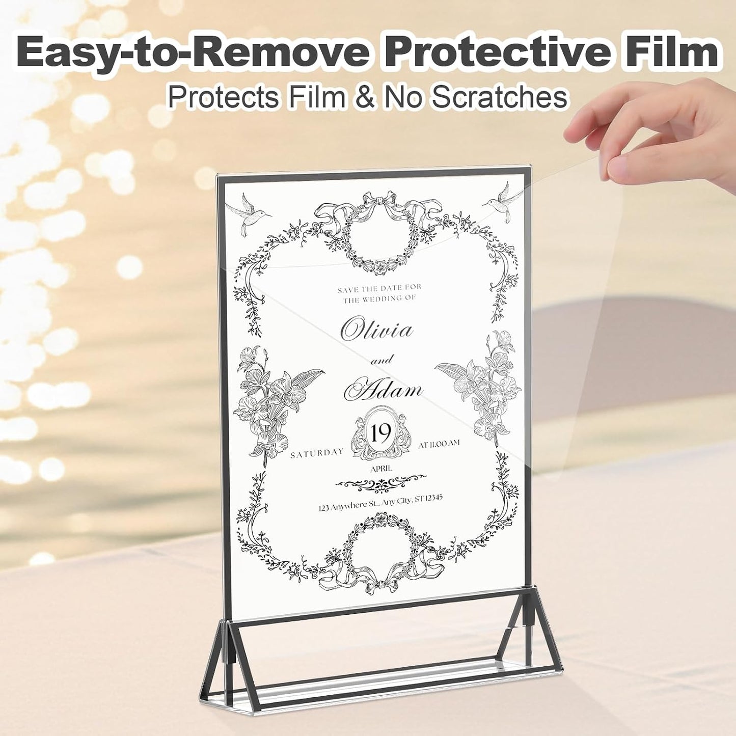 Acrylic Sign Holder / 8.5 x 11 / Black Inch / Set of 14
