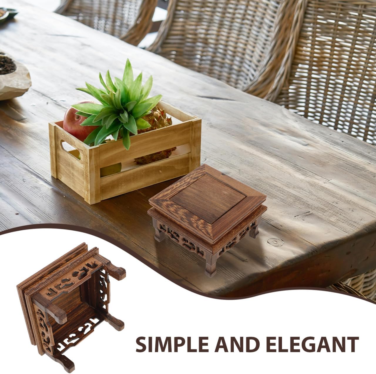 Wenge Wood Pedestal Stand for Decor