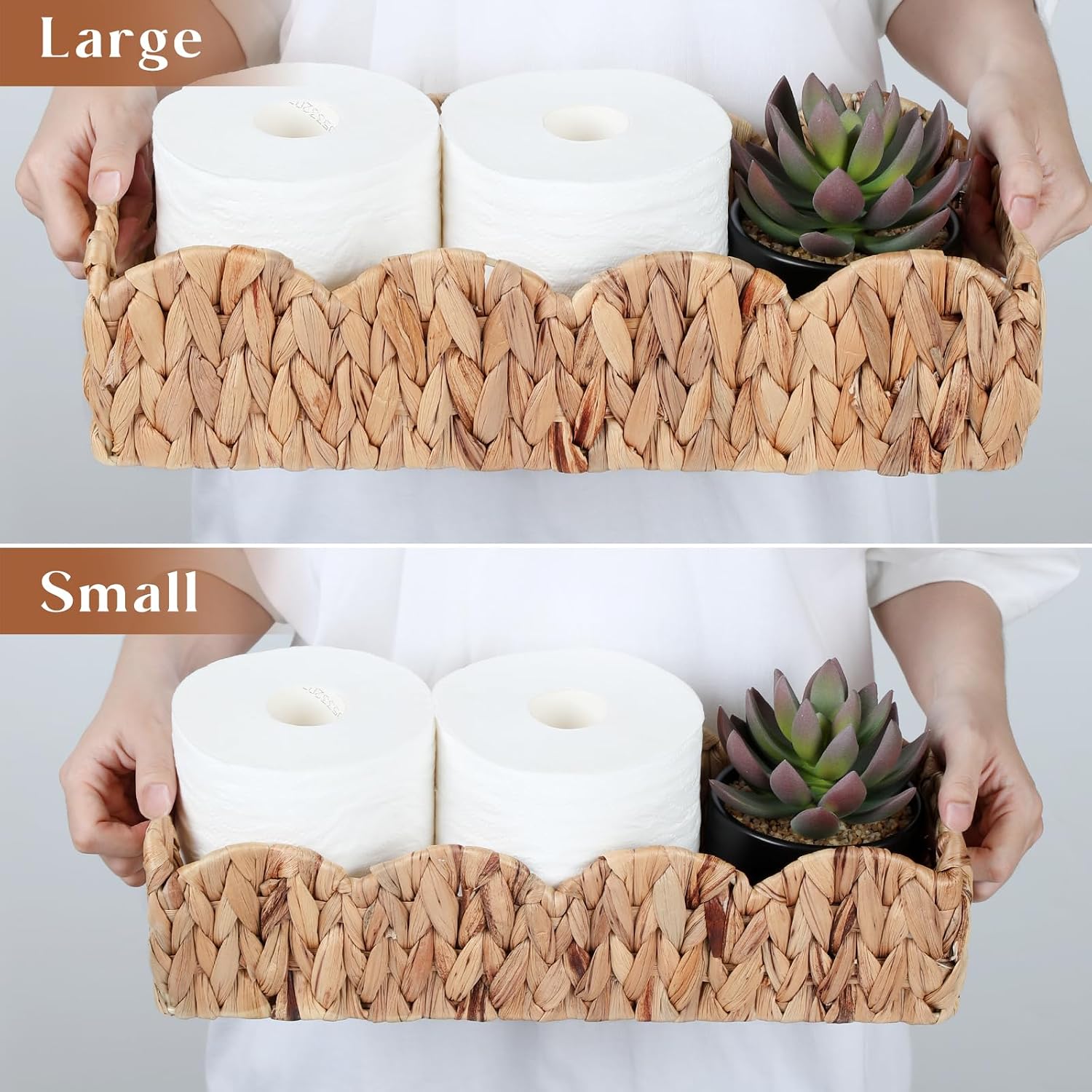 Scalloped Baskets / Toilet Paper Basket / Set of 2