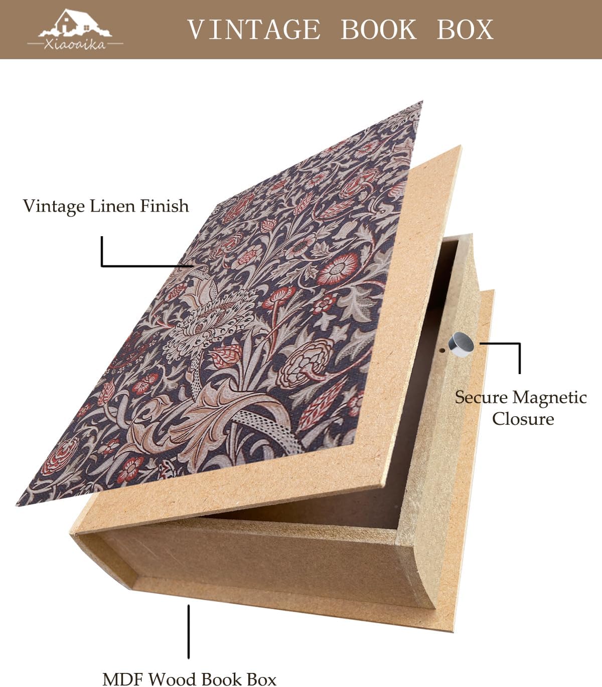 Vintage Faux Book Boxes / 1 x William Morris