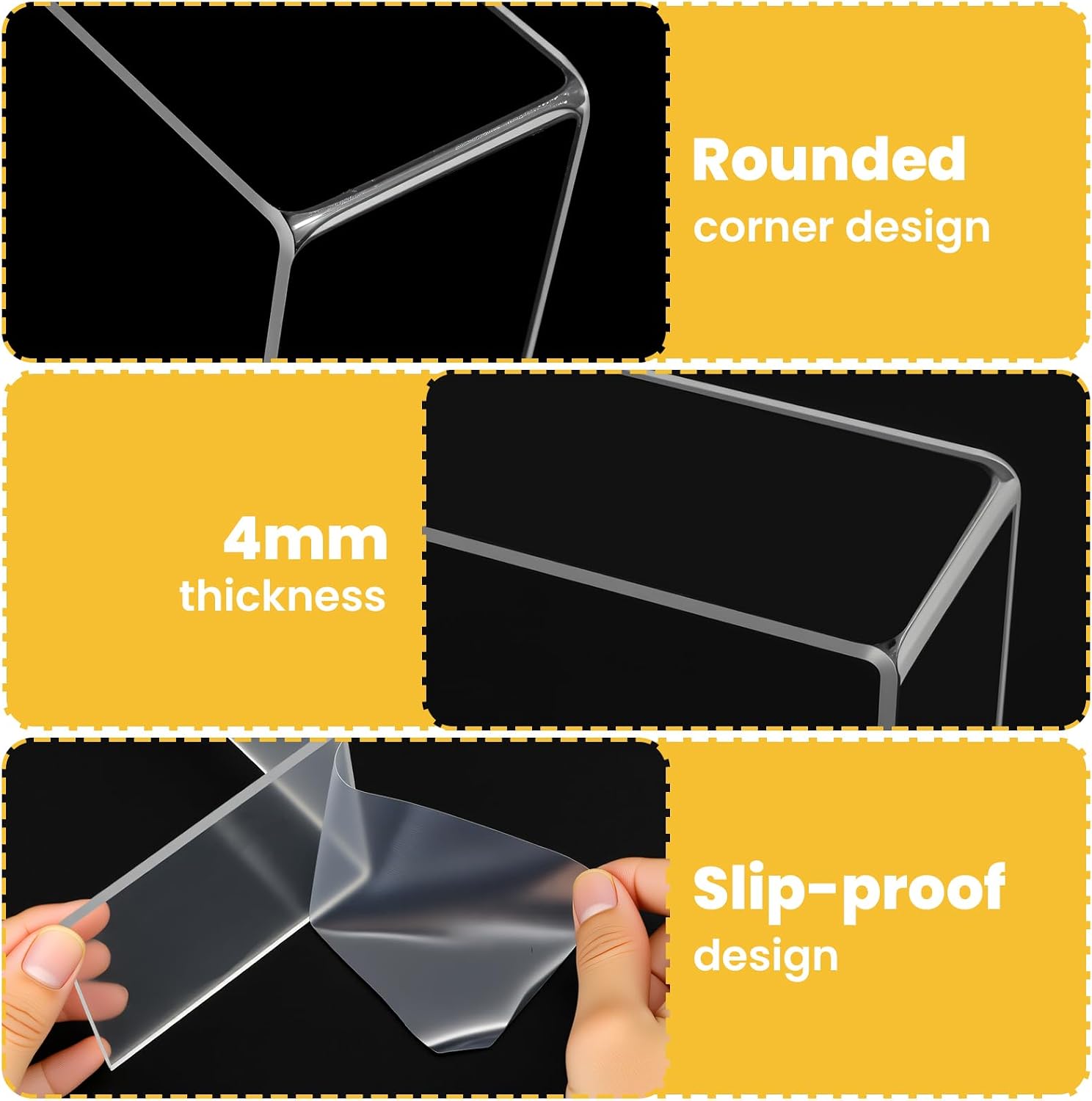 Acrylic Risers Display Stands / Clear / Set of 4