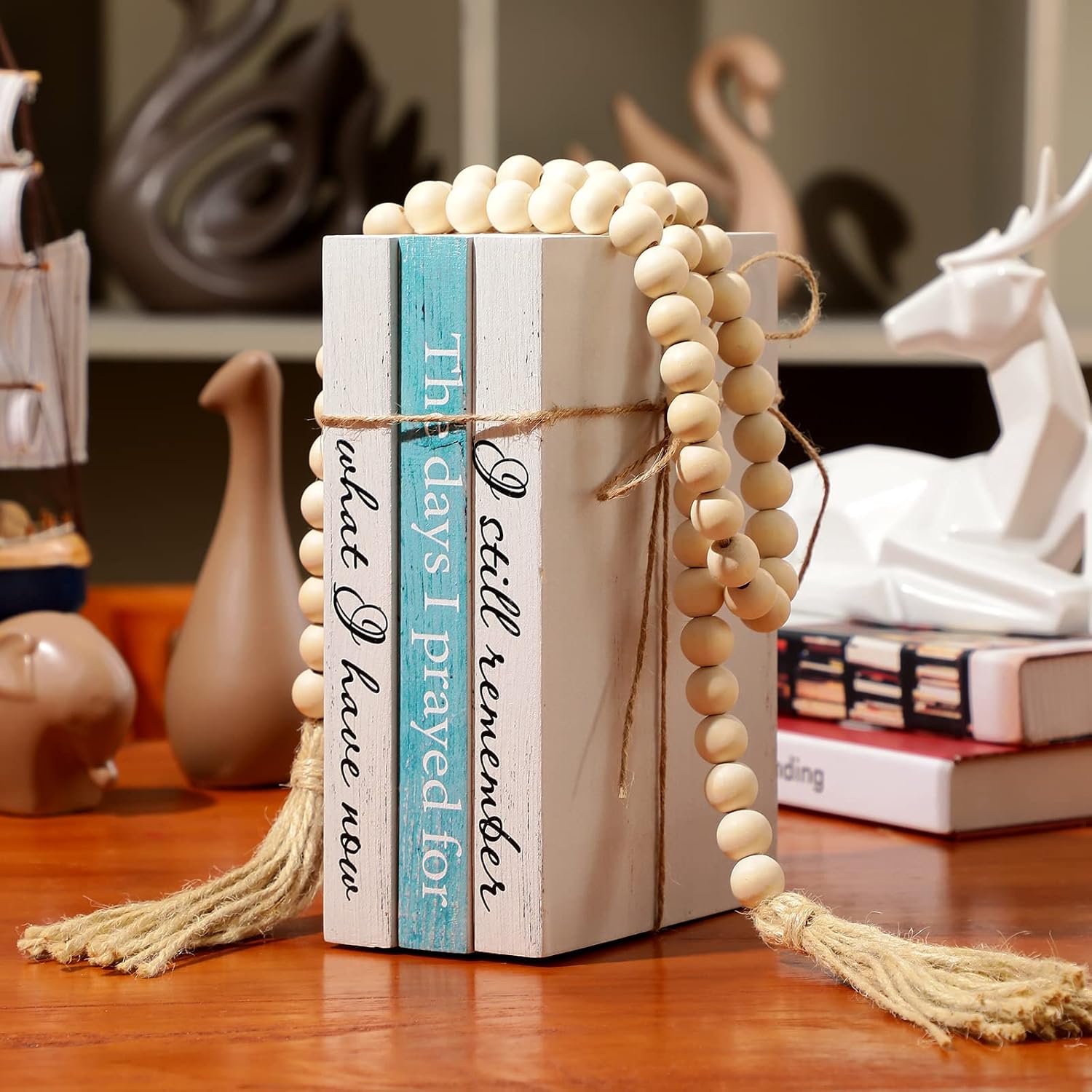 Decorative Display Books Hardcover Home Decor Coffee Table / I Still Remember / White / Set of 3