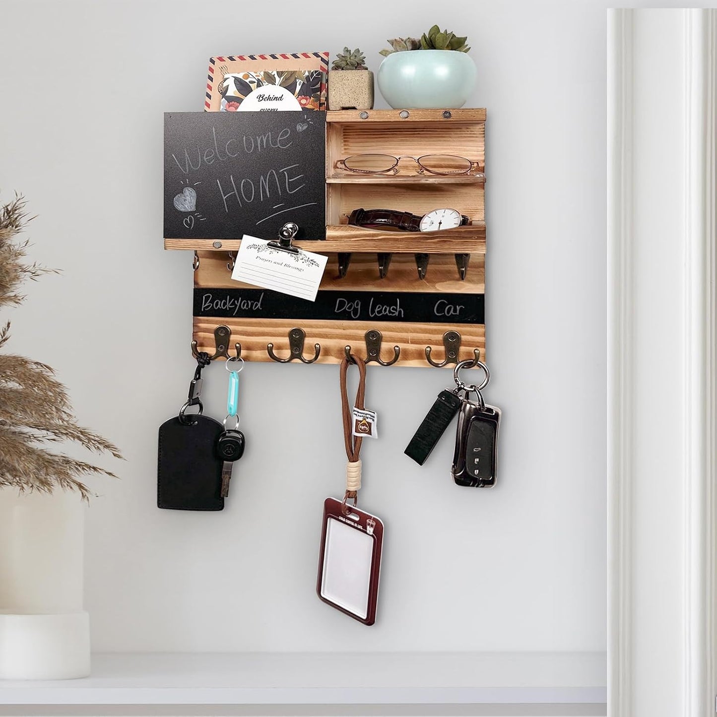 Key Holder / Hooks Small Key Shelf / Brown