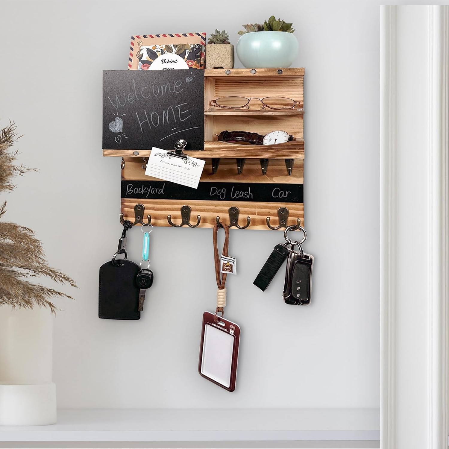 Key Holder / Hooks Small Key Shelf / Brown