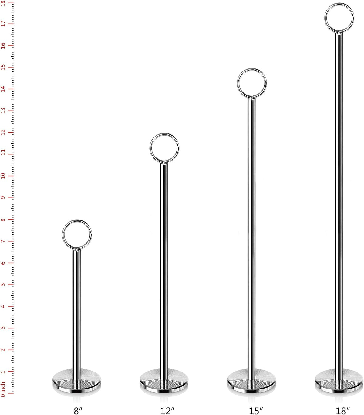 New Star Foodservice 23244 Steel Ring-Clip Table Number Holder/Number Stand/Place Card Holder, Set of 12, 12-Inch (Pack