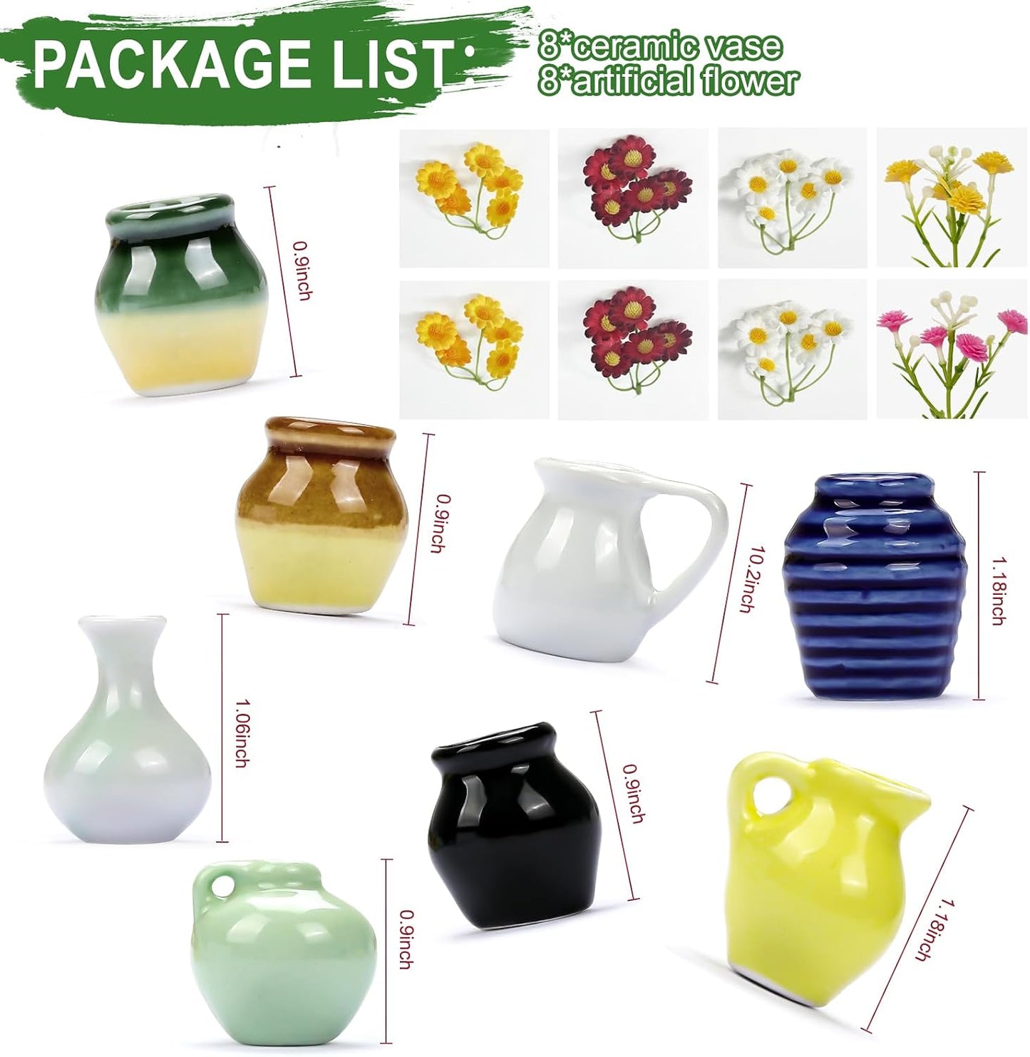 Tiny Bud Vase / Miniature Gardening Tool / Set of 16