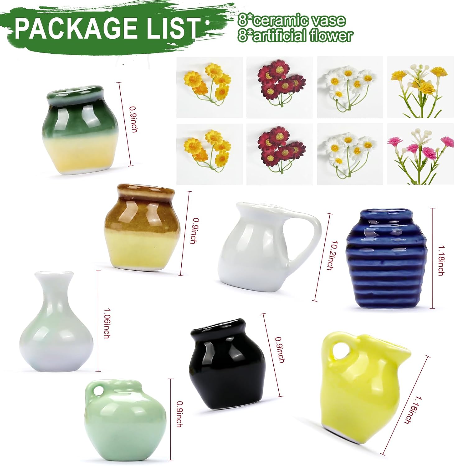 Tiny Bud Vase / Miniature Gardening Tool / Set of 16