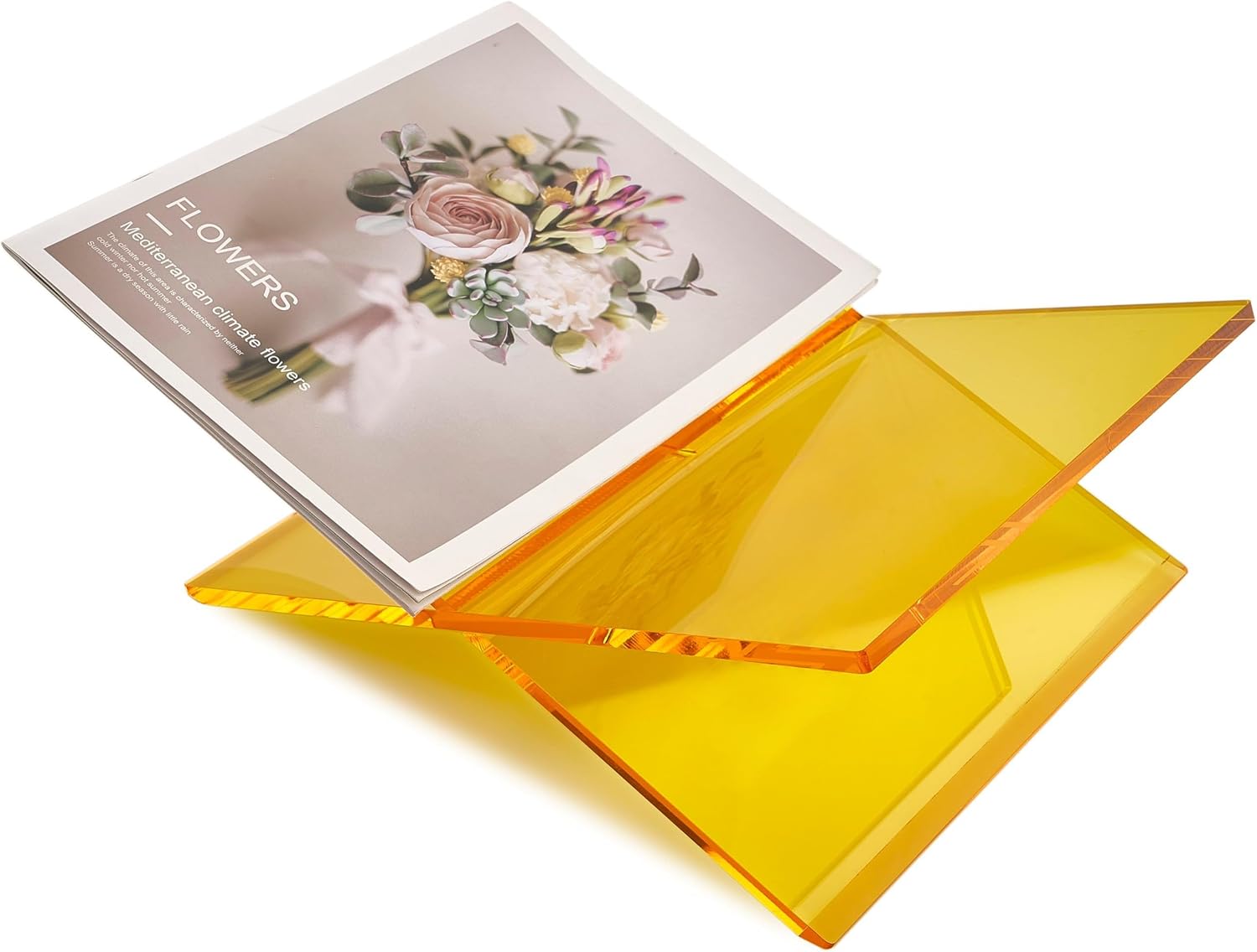 Honygebia Gold Acrylic Book Stands - Cross Frame Acrylic Book Holder, Open Bookstand for Display and Reading, Suitable