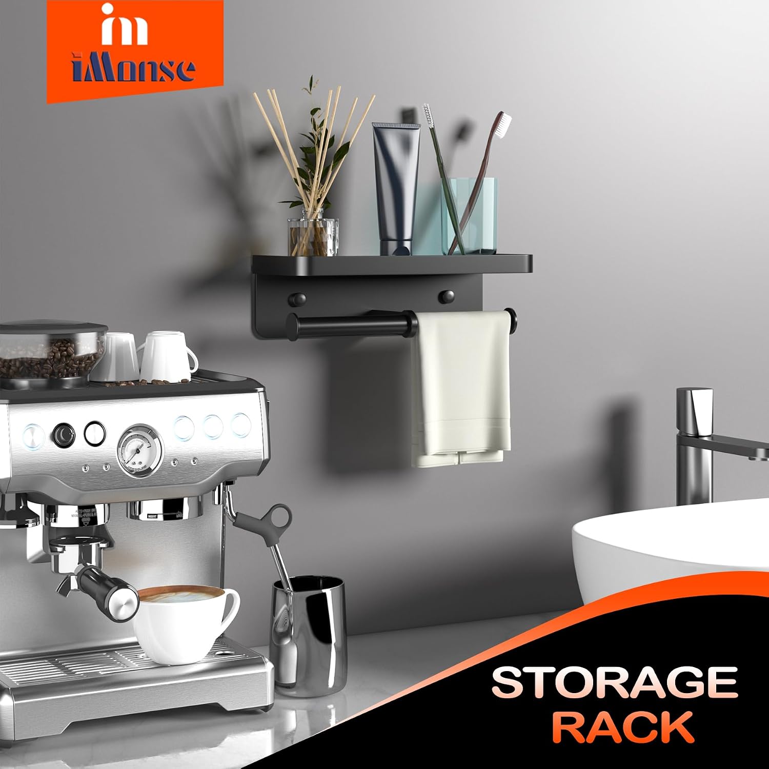 Double Toilet Paper Holder with Shelf, Commercial Toilet Paper Towel Holder Wall Mount, Tissue Roll Holder for Bathroom