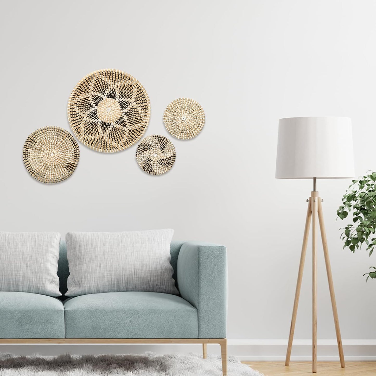 Hanging Woven Wall Basket / Set of 4