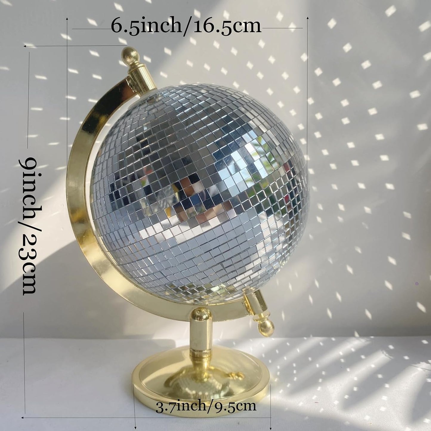 Disco Ball Globe Home Decor Statues Tabletop Art Sculpture Gold Discoball / Bright Gold / 6inch