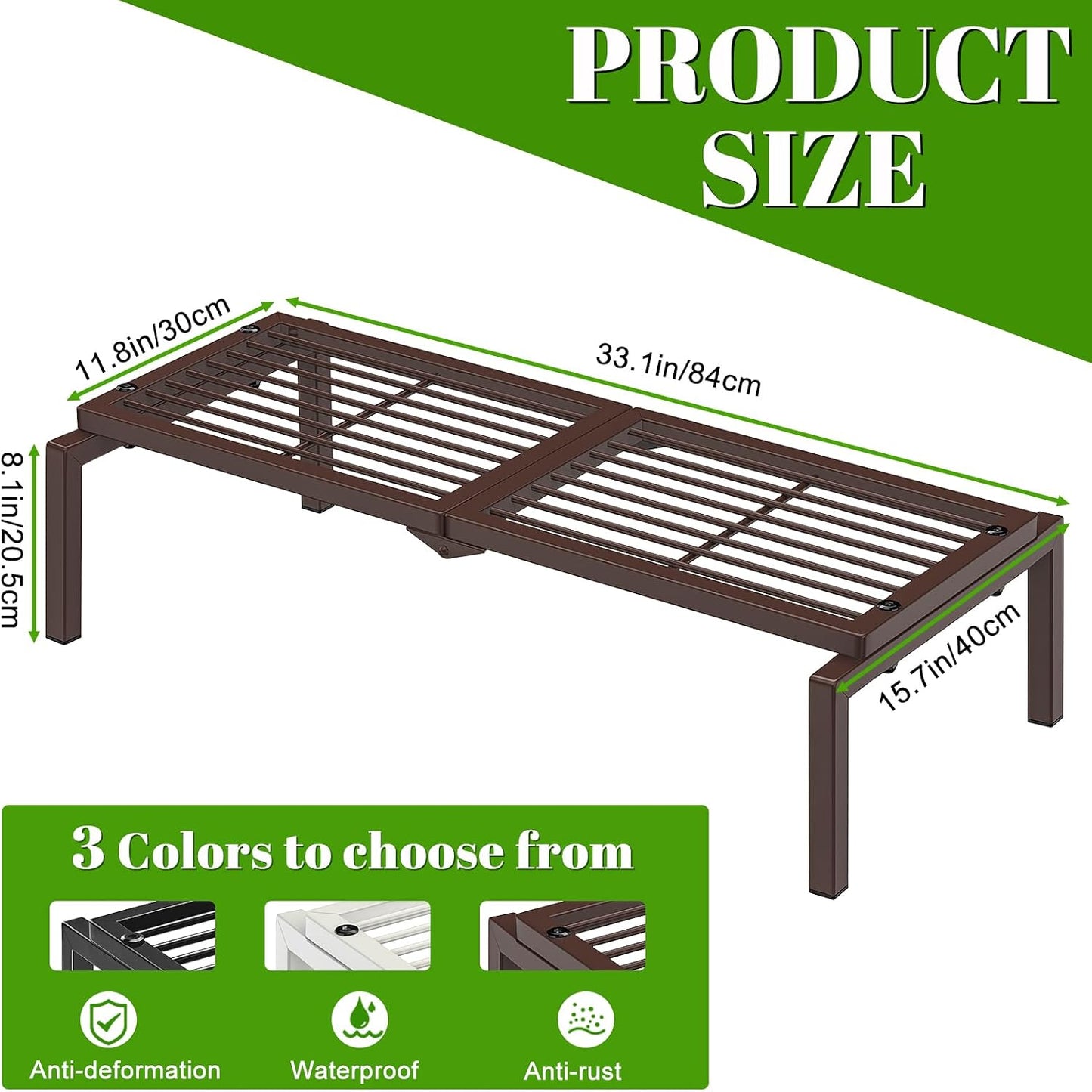 1 Tier Metal Plant Stand Indoor Outdoor, Potted Multiple Flower Pot Holder Rack Plant Shelf, Heavy Duty Planter Display