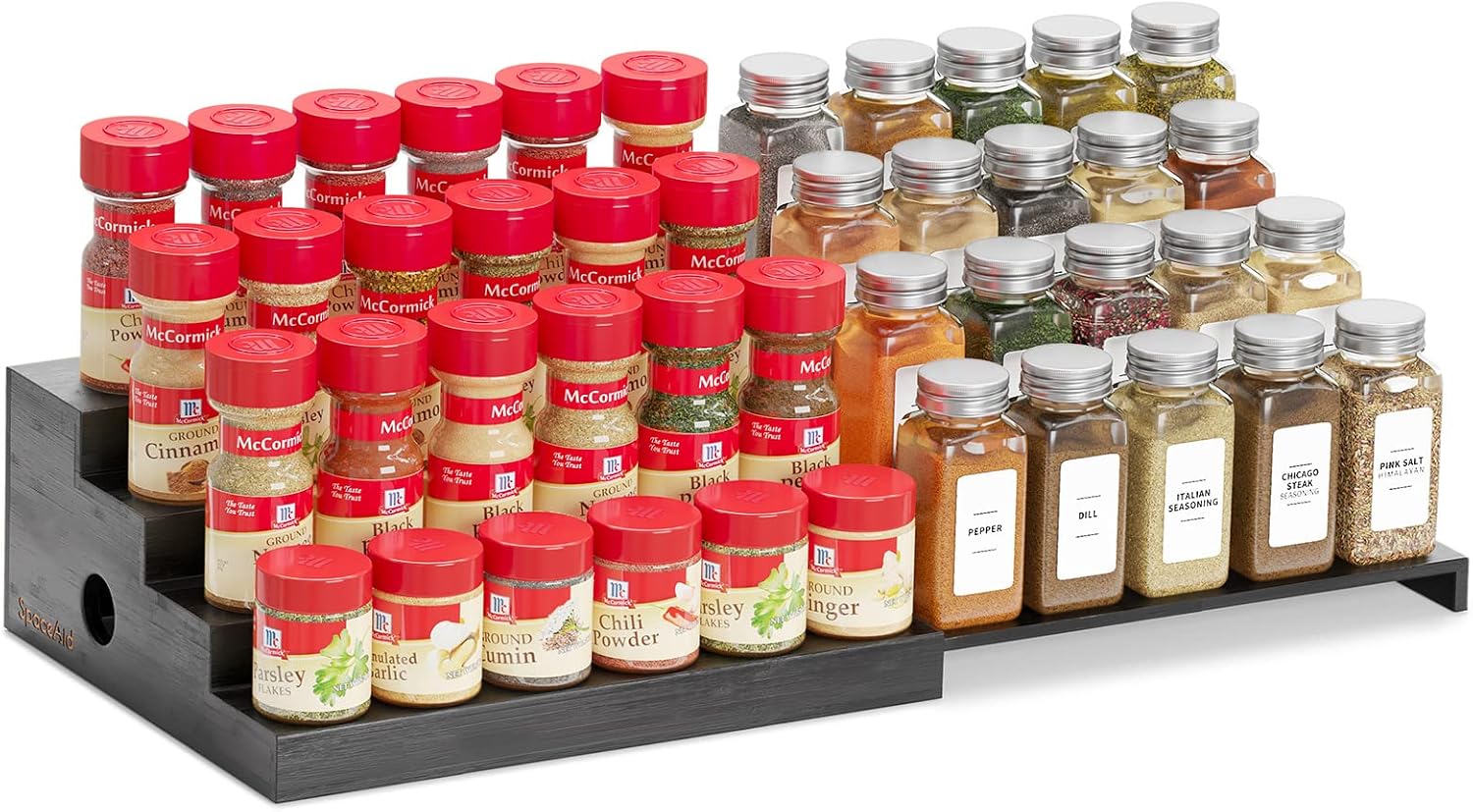 SpaceAid Bamboo Spice Rack Organizer for Cabinet, Kitchen Pantry Spices Storage Rack for Cabinets Organization, Home