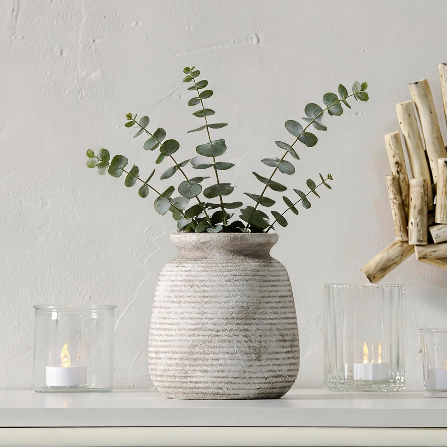 Ceramic Flower Vase / 6" - D