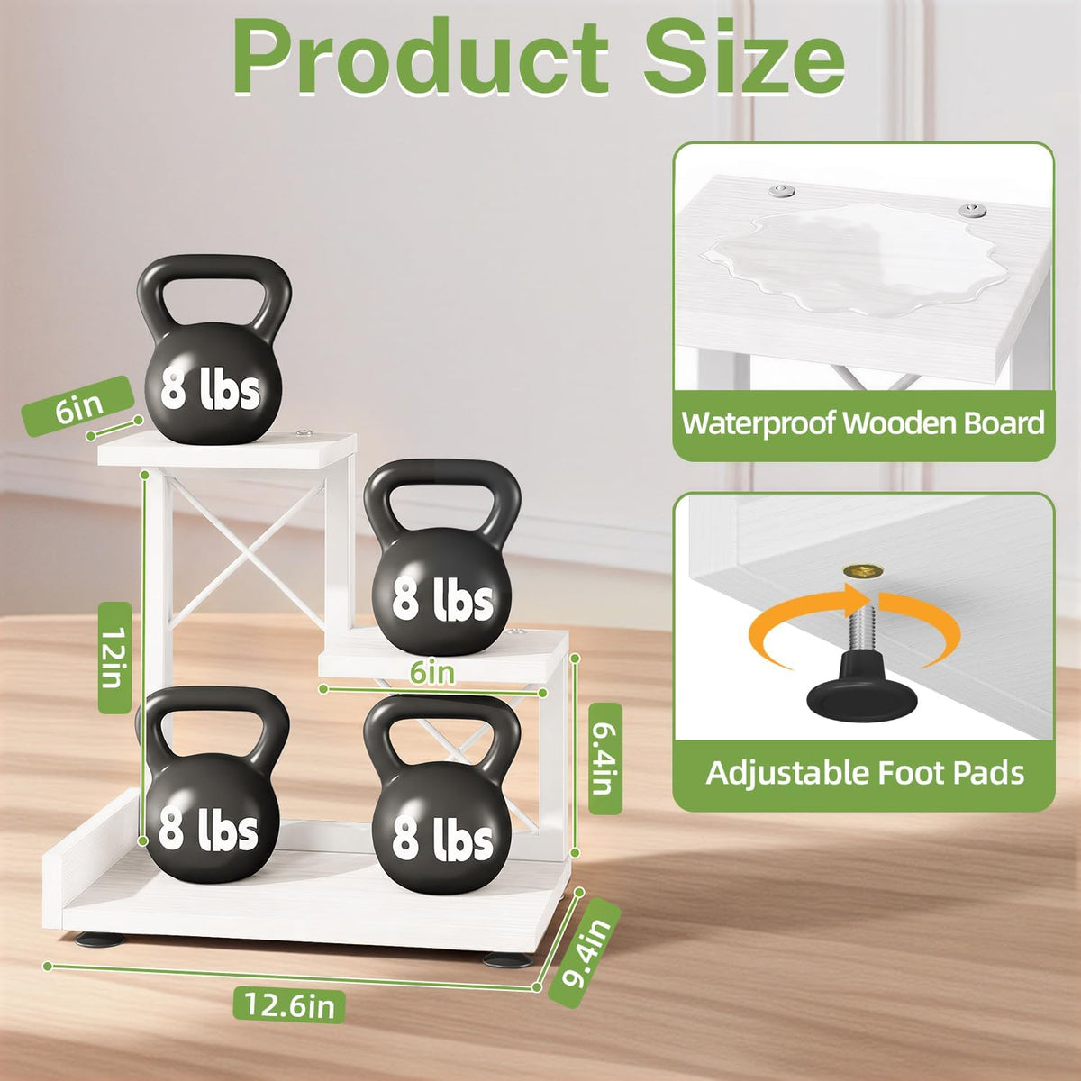 iDavosic.ly Table Top Small Plant Stand, Succulent Holder for Desk, White | 3 Tier Flower Pot Shelf for Desktop, Space