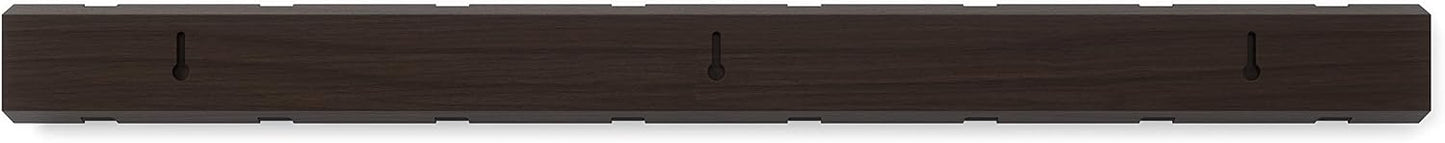 Umbra Flip Coat Rack, Wall Mount 8-Hook, Space Saving, Walnut/Black | Real wood and steel build, retractable hooks fold