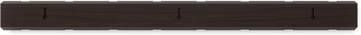 Umbra Flip Coat Rack, Wall Mount 8-Hook, Space Saving, Walnut/Black | Real wood and steel build, retractable hooks fold