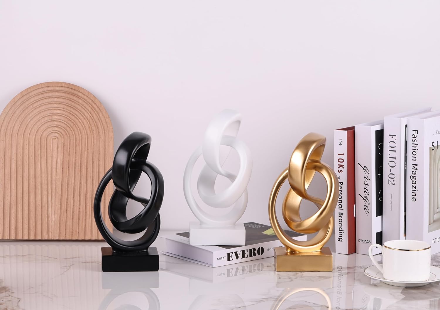 Modern Abstract Knot Sculpture / Black