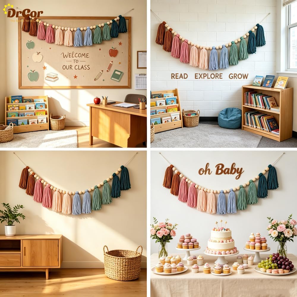 DrCor Boho Tassel Garland / Earth Tone