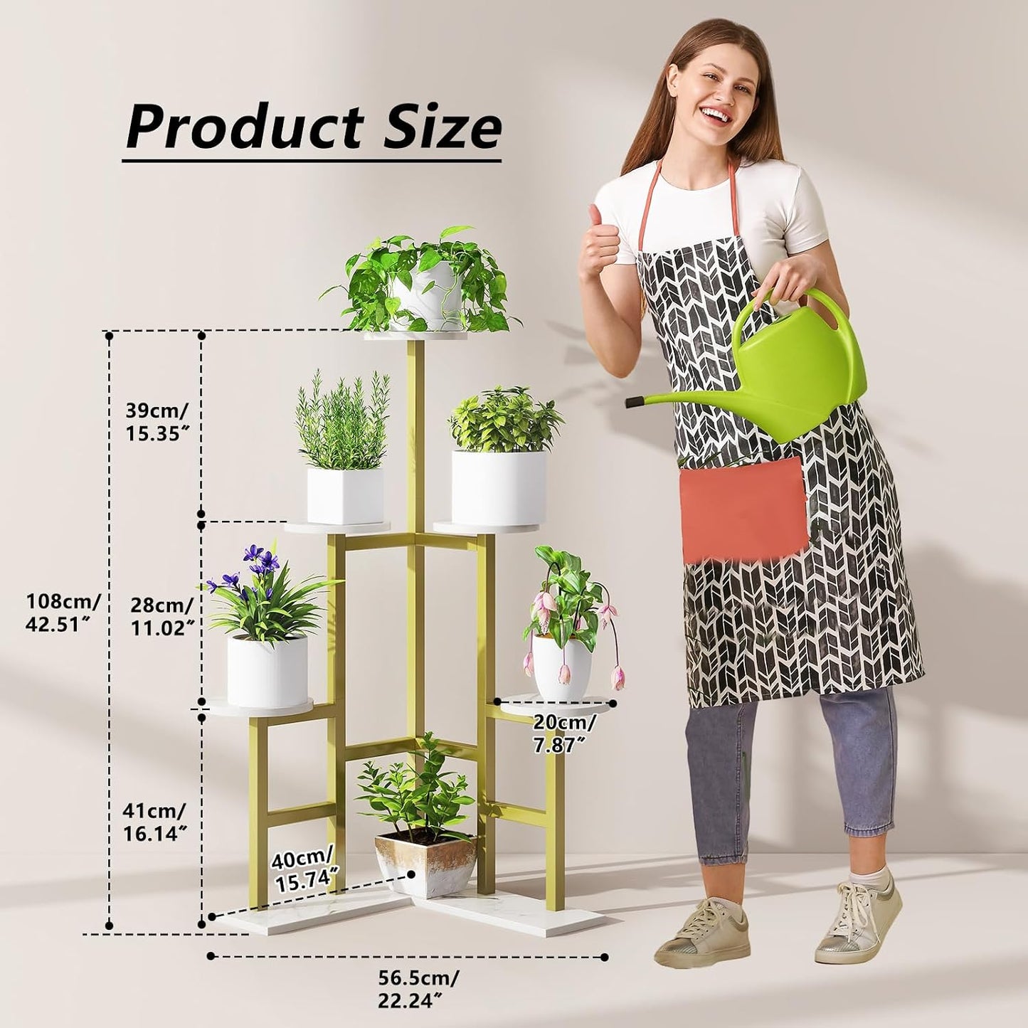 IBUYKE 6 Tier Plant Stand Indoor, Tall Flower Pot Stand for Multiple Plants, Tiered Corner Plant Shelf for Living Room